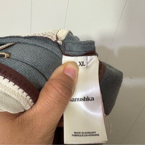 Nanushka Vinni Patchwork Vegan Leather Pants Brown Size XL LuxeTrousers - Picture 11 of 14